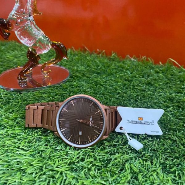 Mini Focus Brown Dial Rose Gold Mesh Bracelet Watch For Men