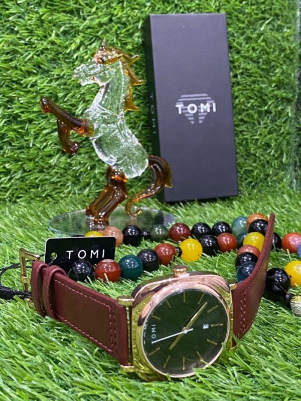 TOMI T-084 Men’s Watch Quartz Date Leather Strap